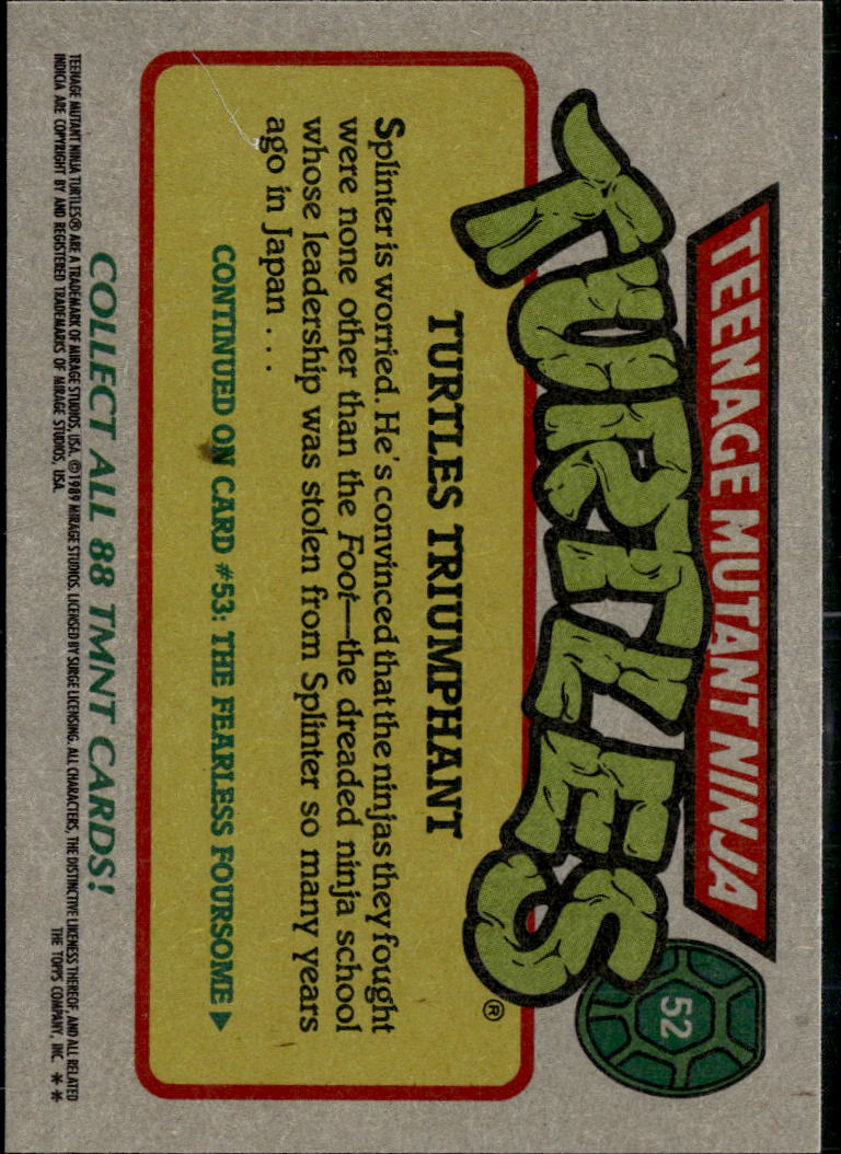 1989 Topps Teenage Mutant Ninja Turtles #52