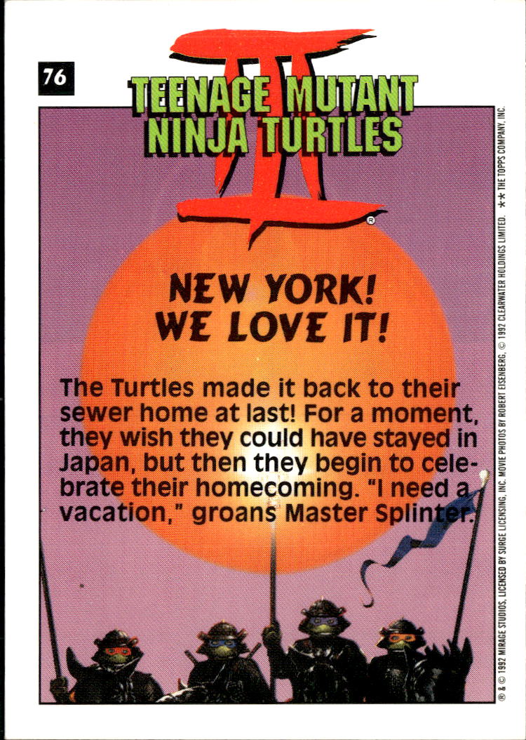 1992 Topps Teenage Mutant Ninja Turtles III #76