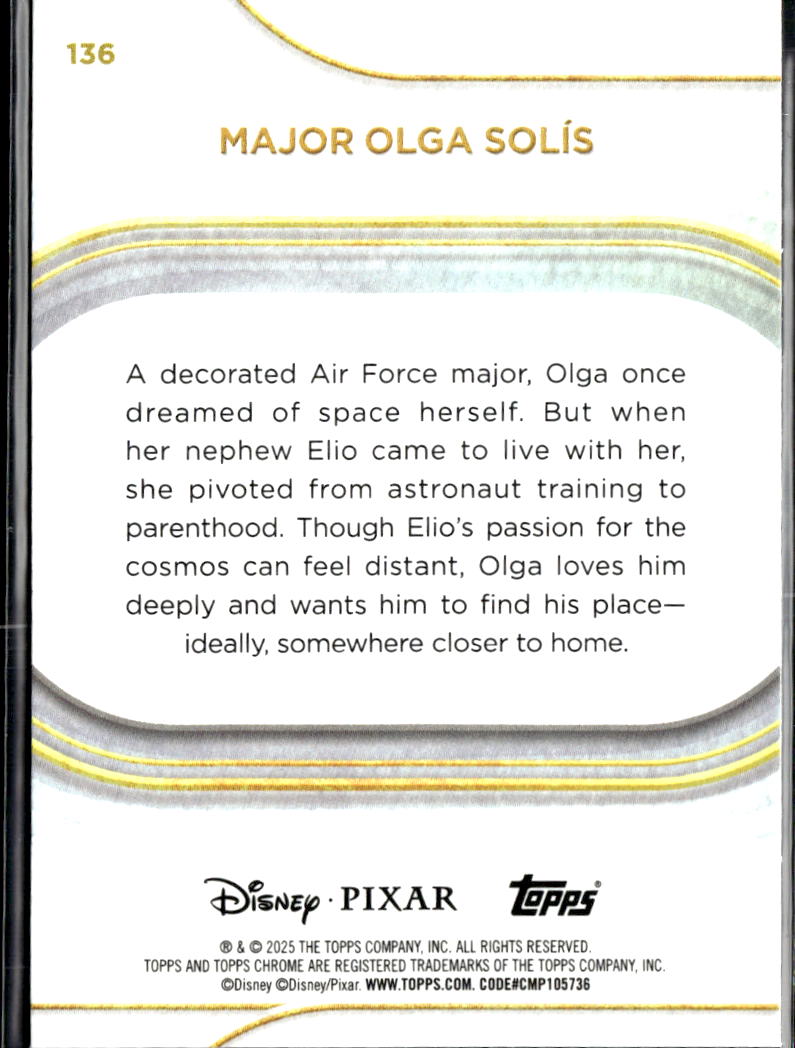 Major Olga Solis 2025 Topps Chrome Disney Gold Mini Diamond Debut #136