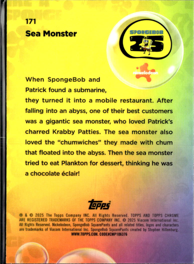 Sea Monster 2025 Topps Chrome SpongeBob SquarePants #171