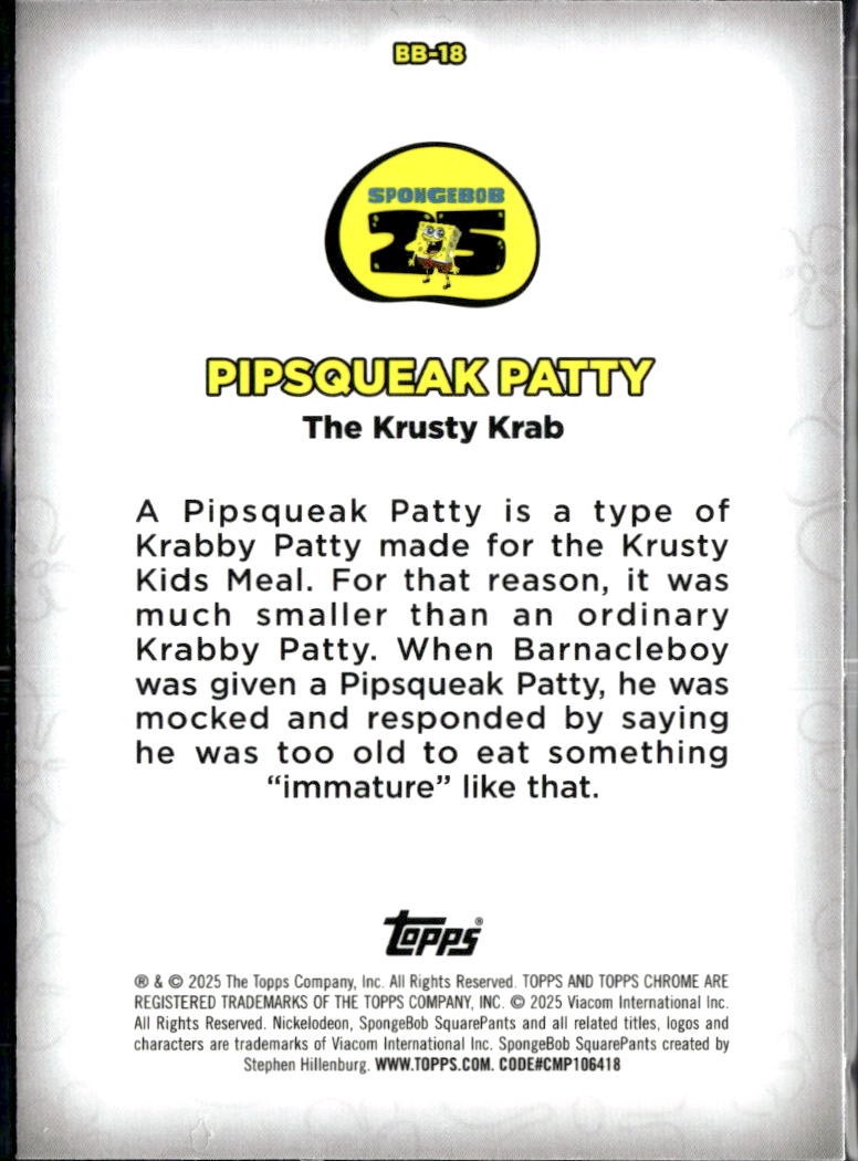 The Krusty Krab 2025 Topps Chrome SpongeBob SquarePants Reviews #BB-18