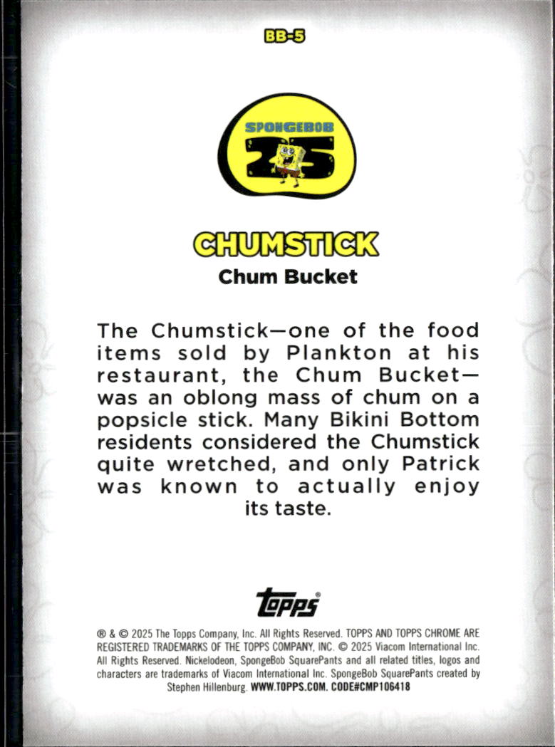 Chum Bucket 2025 Topps Chrome SpongeBob SquarePants Reviews #BB-5