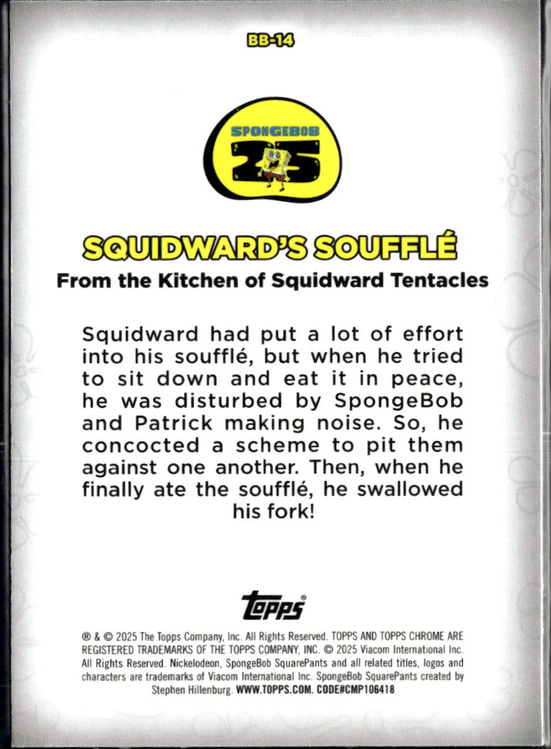 Kitchen of Squidward Tentacles 2025 Topps Chrome SpongeBob SquarePants #BB-14