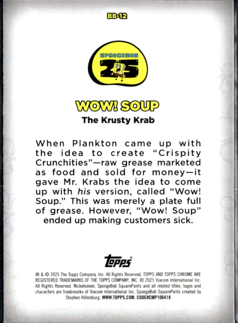 The Krusty Krab 2025 Topps Chrome SpongeBob SquarePants Reviews #BB-18