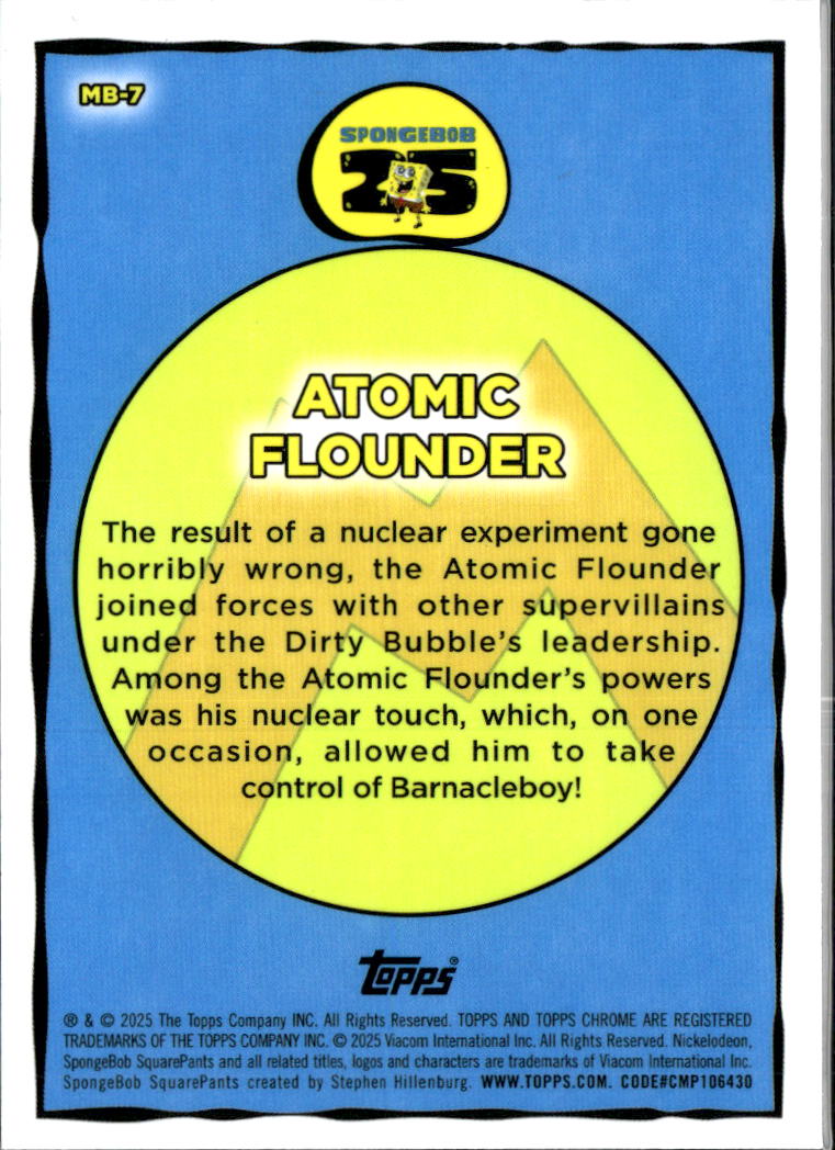 Atomic Flounder 2025 Topps Chrome SpongeBob SquarePants #MB-7