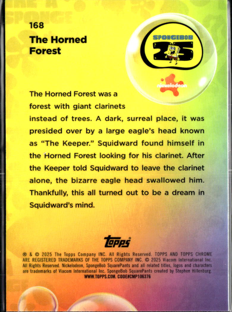 The Horned Forest 2025 Topps Chrome SpongeBob SquarePants #168