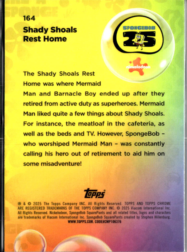 Shady Shoals Rest Home 2025 Topps Chrome SpongeBob SquarePants #164