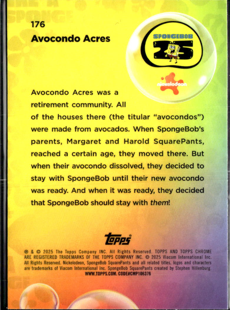 Avacondo Acres 2025 Topps Chrome SpongeBob SquarePants #176