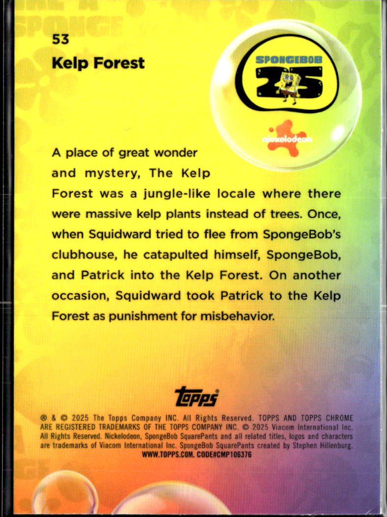 Kelp Forest 2025 Topps Chrome SpongeBob SquarePants 25th Anniversary #53