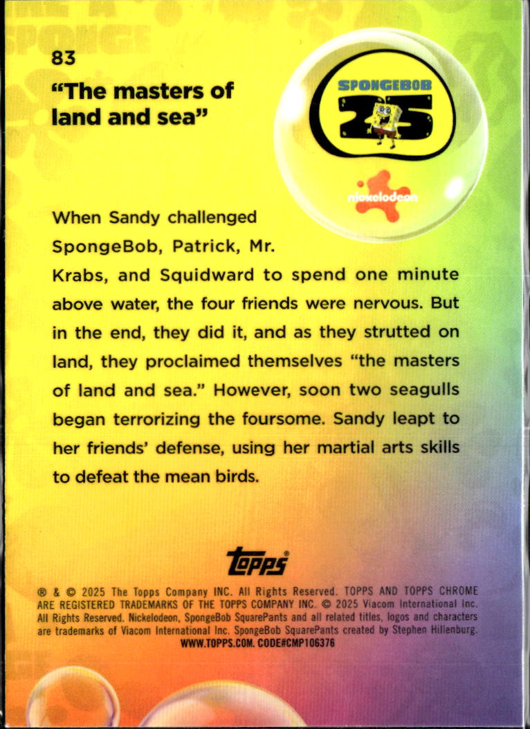 Masters of Land and Sea 2025 Topps Chrome SpongeBob SquarePants #83