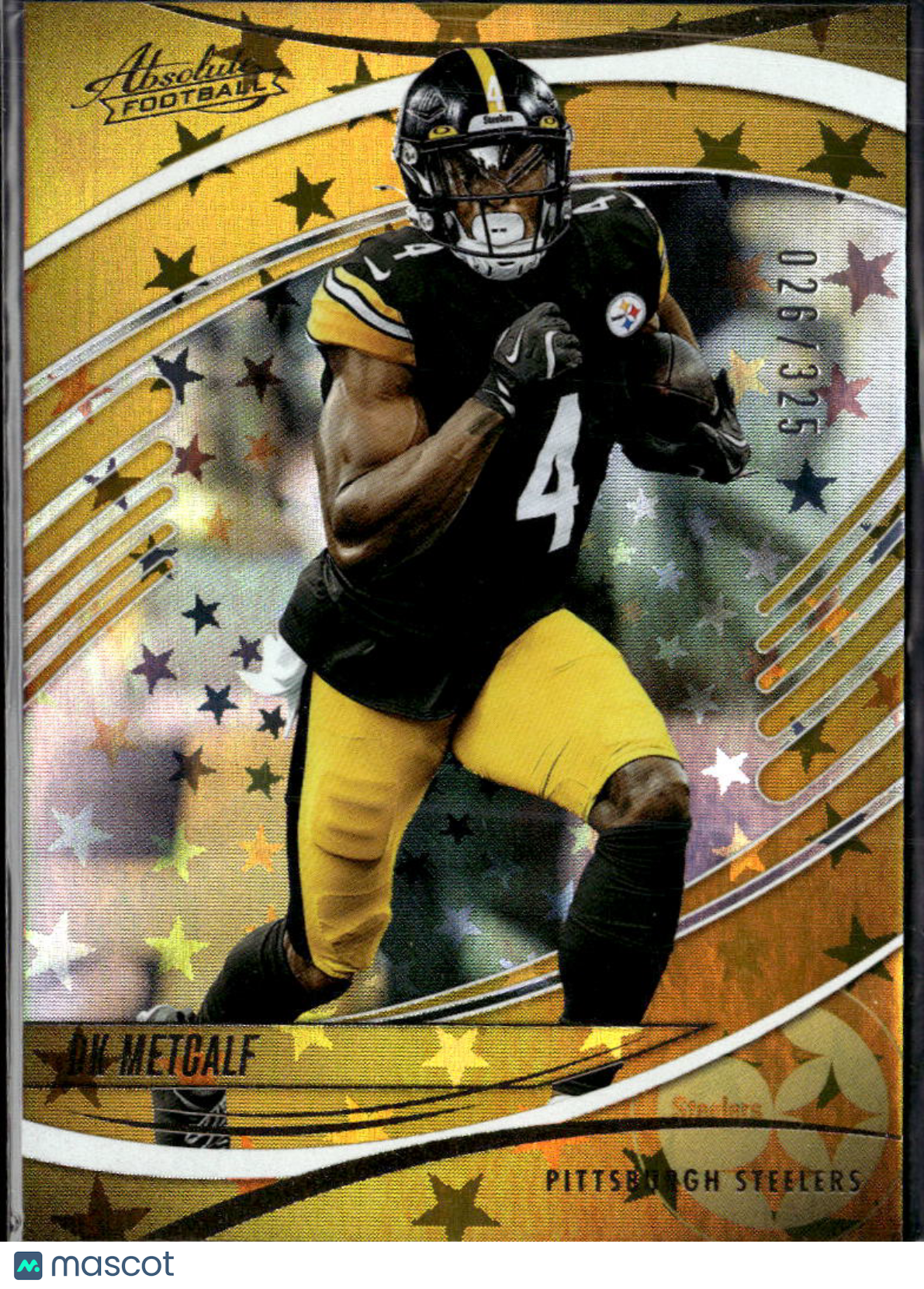 DK Metcalf 2025 Panini Absolute Football Gold Stars /325 Pittsburgh Steelers