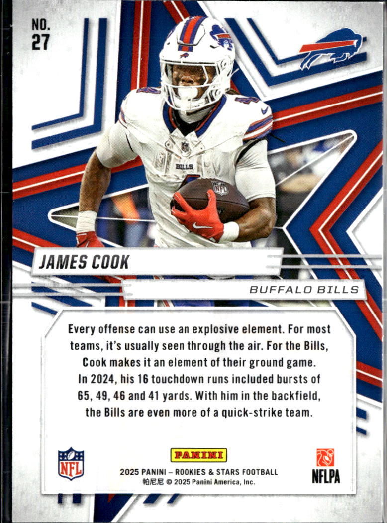 James Cook 2025 Rookies & Stars Purple /999 Buffalo Bills