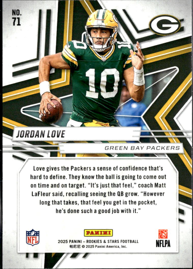 Jordan Love 2025 Rookies & Stars Purple /999 Green Bay Packers