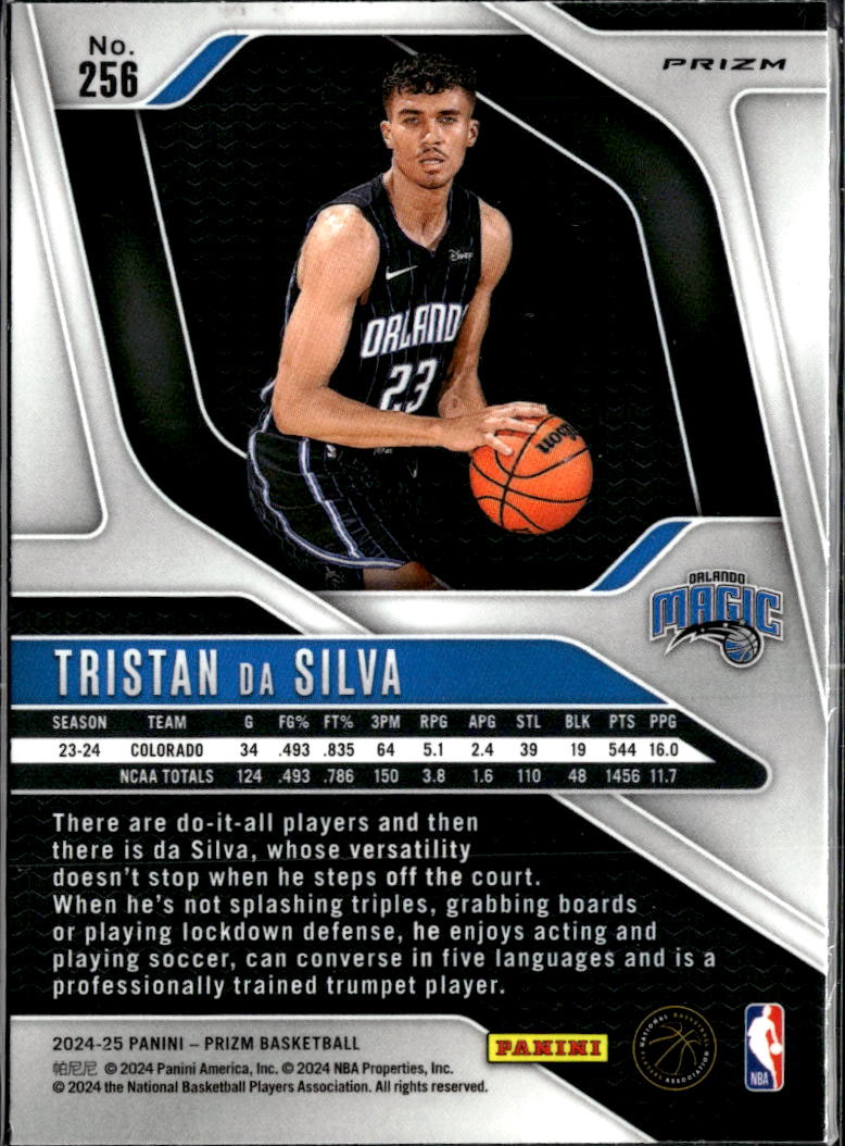 Tristan da Silva 2024 Prizm RC Silver Prizm Rookie Orlando Magic