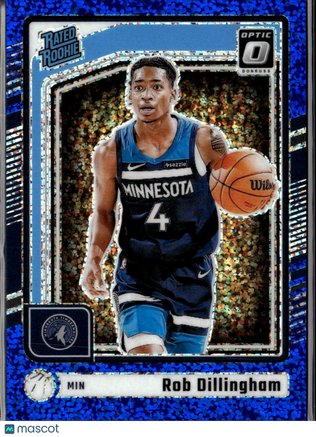 Rob Dillingham 2024-25 Optic Rated Rookie Blue Sparkle /180 Timberwolves