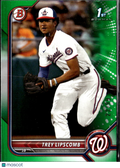 Trey Lipscomb 2022 Bowman Draft 1st Green Border /99 Washington Nationals