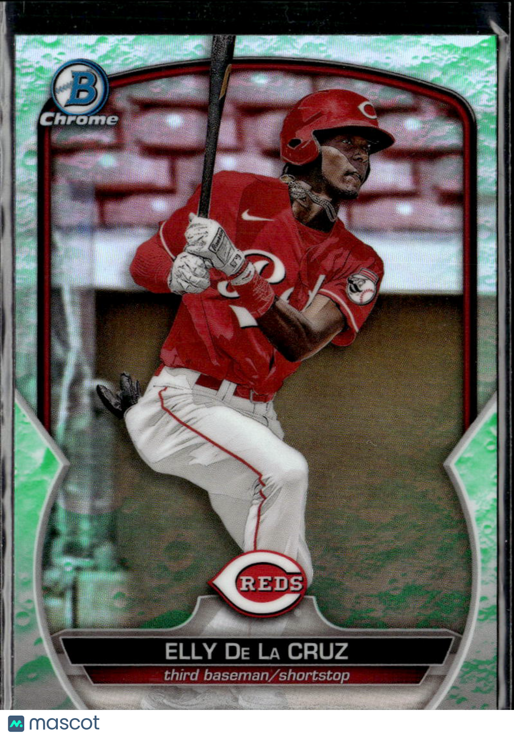 Elly De La Cruz 2023 Bowman Chrome Green Lunar Glow Refractor Cincinnati Reds