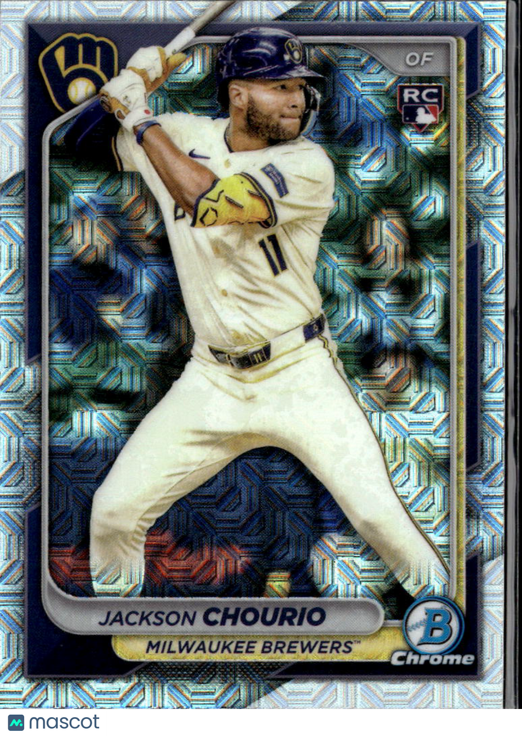 Jackson Chourio 2024 Bowman Chrome Mega Box Refractor Rookie Milwaukee Brewers