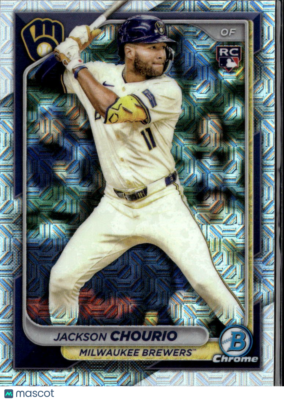 Jackson Chourio 2024 Bowman Chrome Mega Box Refractor Rookie Milwaukee Brewers