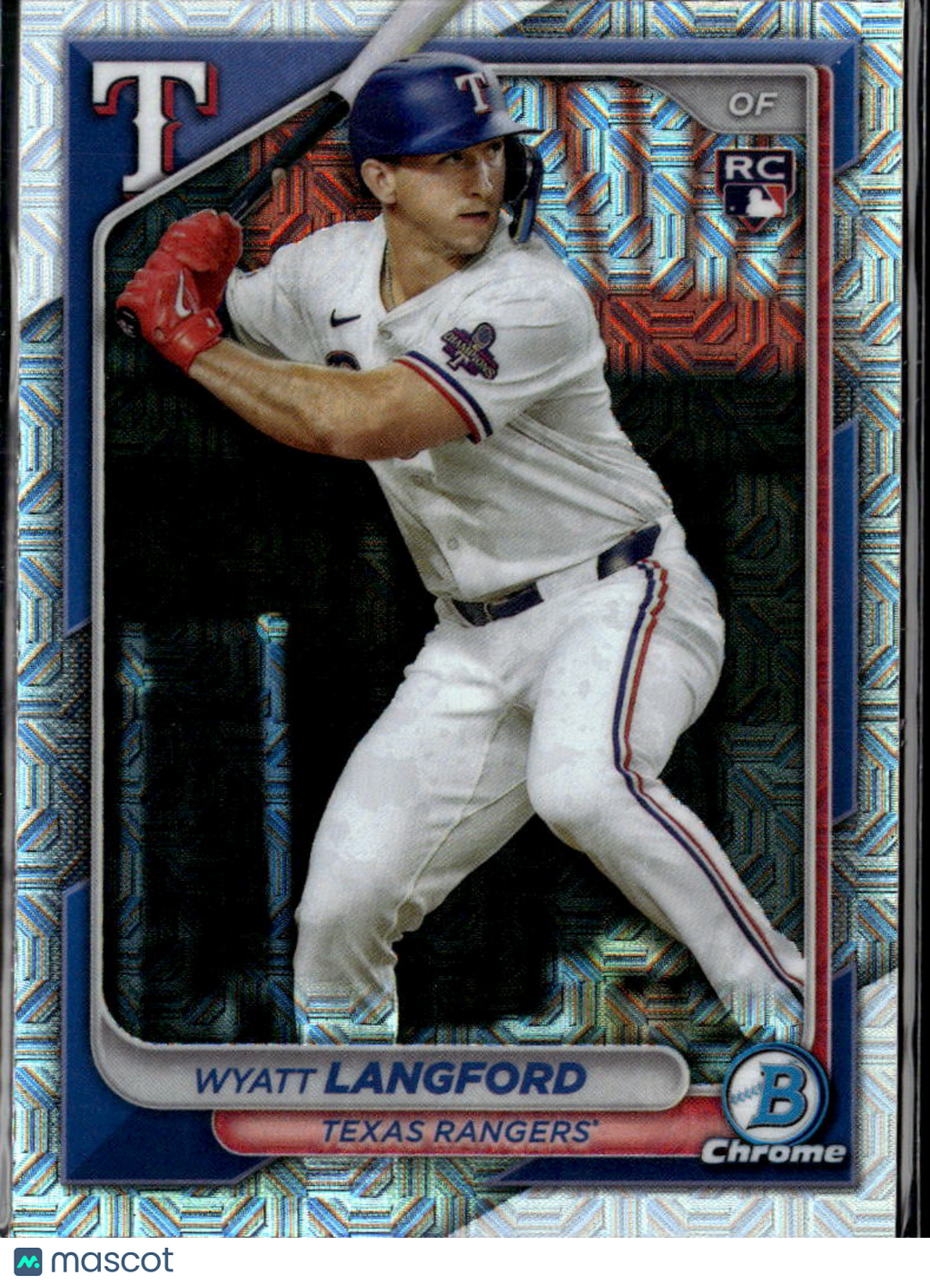 Wyatt Langford 2024 Bowman Chrome Mega Box Refractor RC Texas Rangers