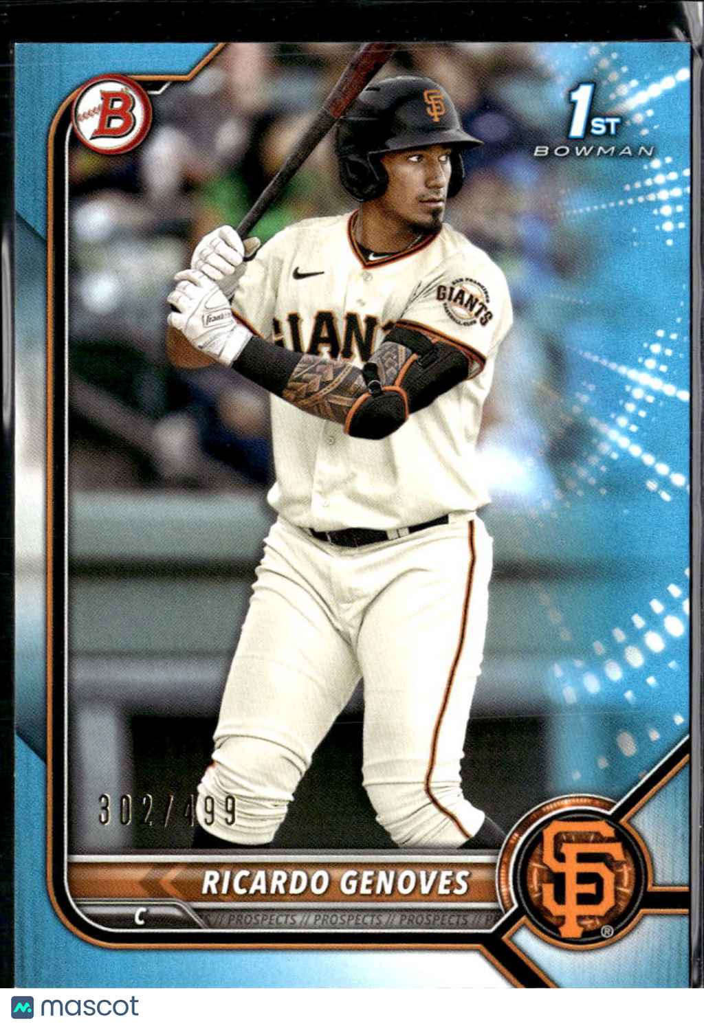Ricardo Genovés 2022 Bowman 1st Sky Blue /499 San Francisco Giants
