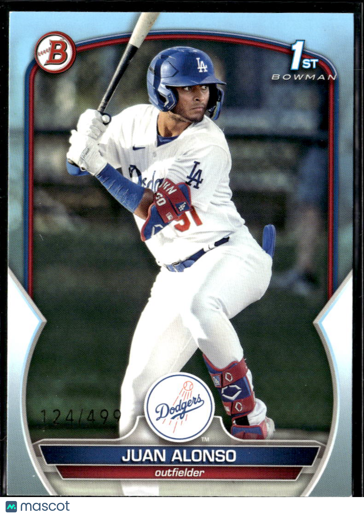 Juan Alonso 2023 Bowman 1st Sky Blue /499 Los Angeles Dodgers