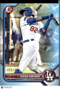 Diego Cartaya 2022 Bowman Sky Blue Border /499 Los Angeles Dodgers