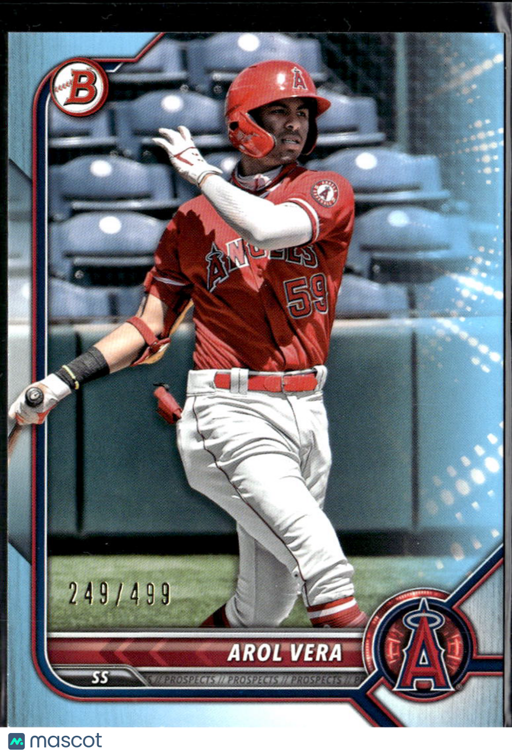 Arol Vera 2022 Bowman Sky Blue /499 Los Angeles Angels
