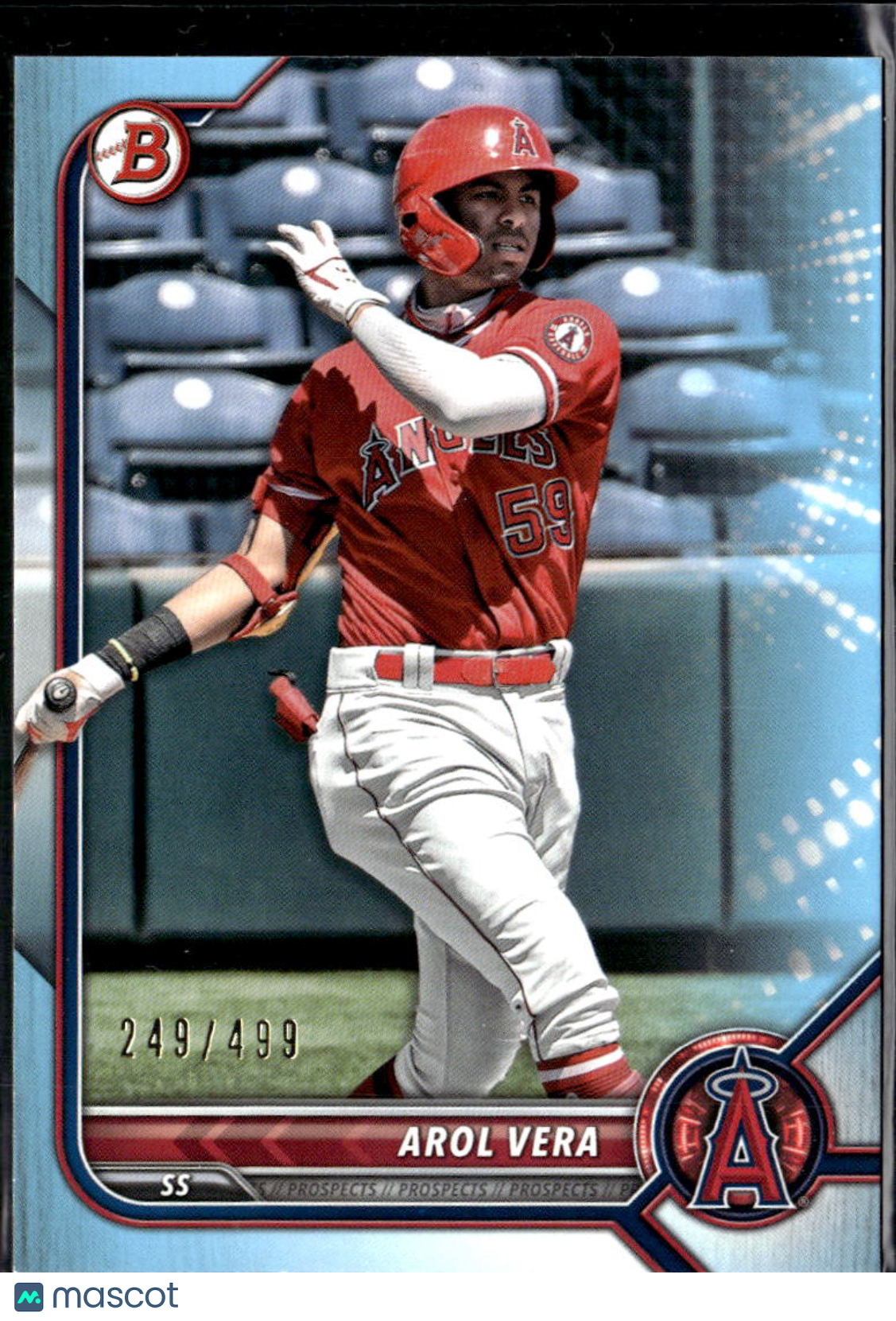 Arol Vera 2022 Bowman Sky Blue /499 Los Angeles Angels