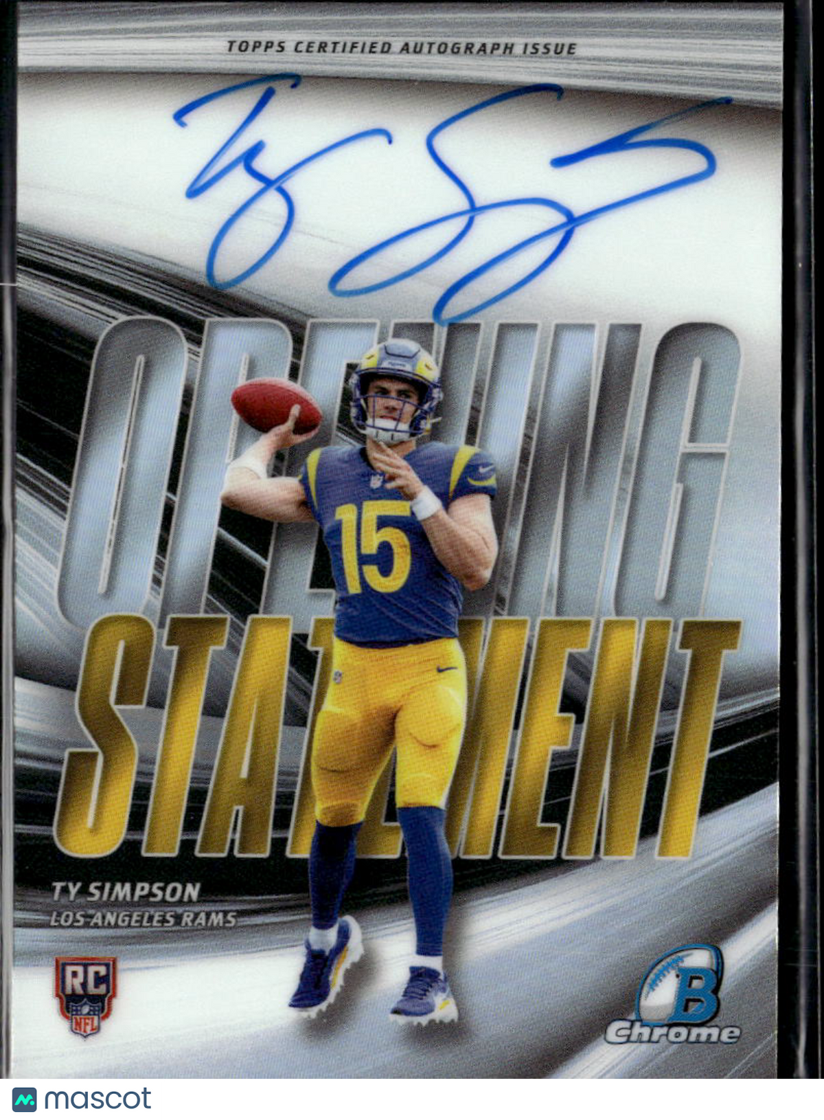 Ty Simpson 2026 Bowman Auto Autograph Rookie RC Los Angeles Rams
