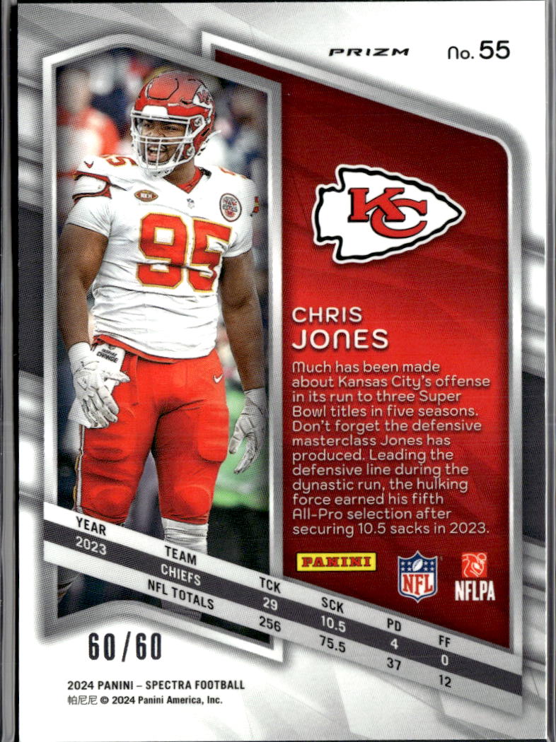 Chris Jones 2024 Spectra Interstellar Prizm 60/60 Kansas City Chiefs