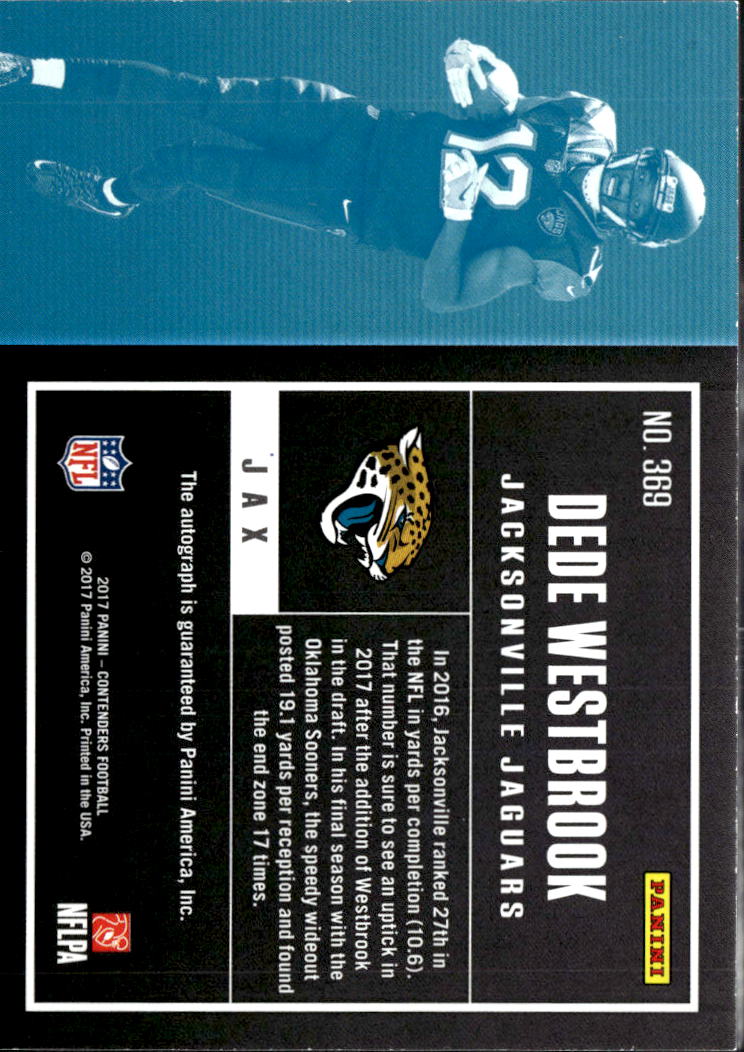 Dede Westbrook 2017 Contenders Auto Autograph Cracked Ice RC /25 Sooners Jaguars