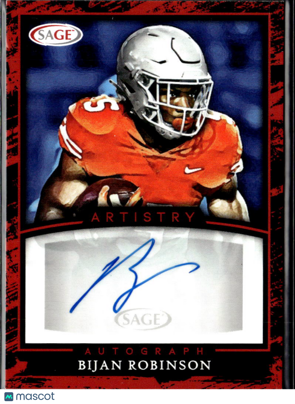 Bijan Robinson 2022 Sage Artistry Auto Autograph Rookie Falcons Texas Longhorns