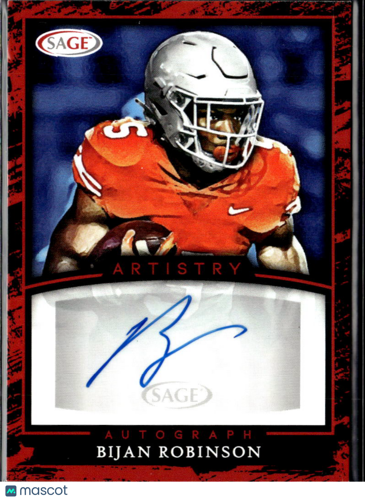 Bijan Robinson 2022 Sage Artistry Auto Autograph Rookie Falcons Texas Longhorns