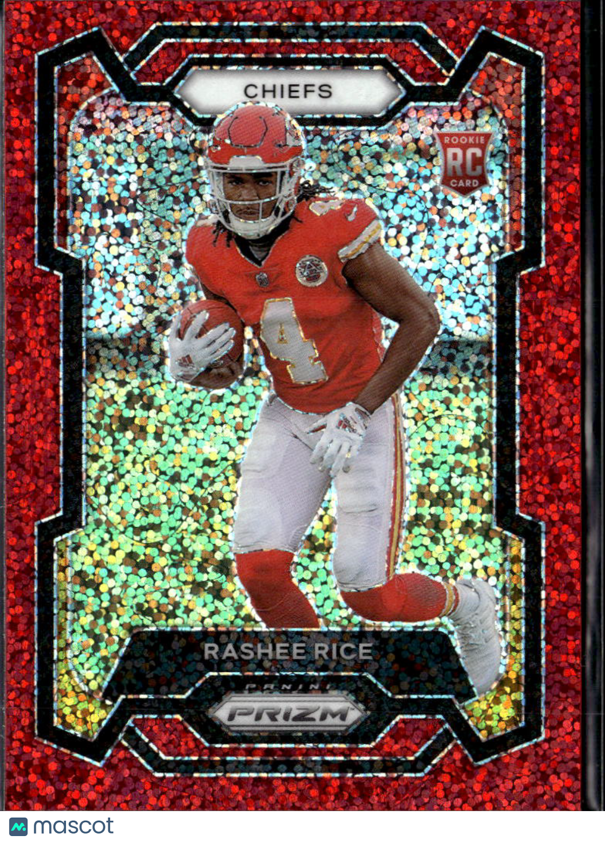 Rashee Rice 2023 Prizm Red Sparkle Prizm RC SSP Kansas City Chiefs