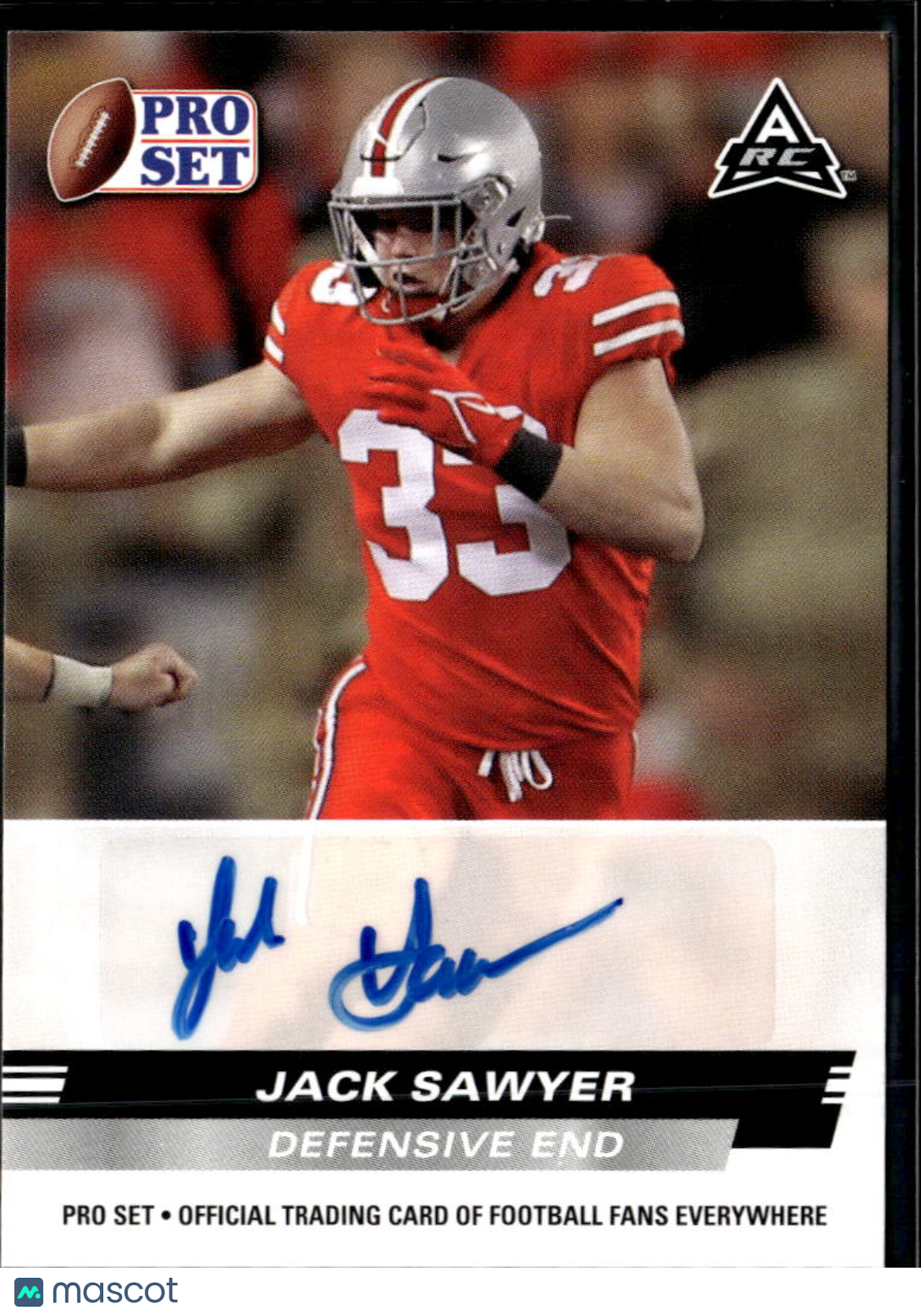 Jack Sawyer 2022 Leaf Pro Set Auto Autograph RC Ohio State Steelers