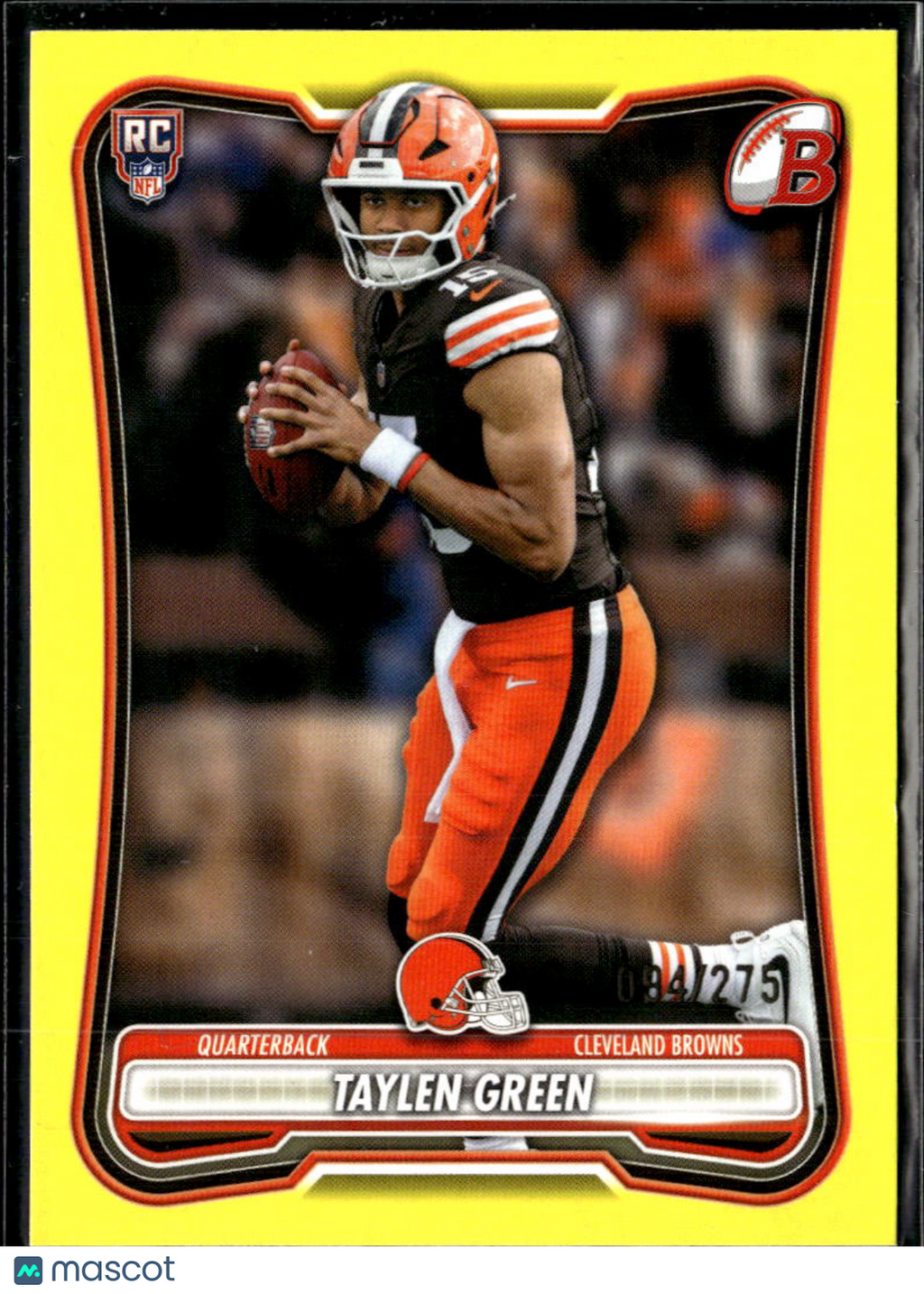 Taylen Green 2026 Bowman Yellow Rookie RC 94/275 Cleveland Browns