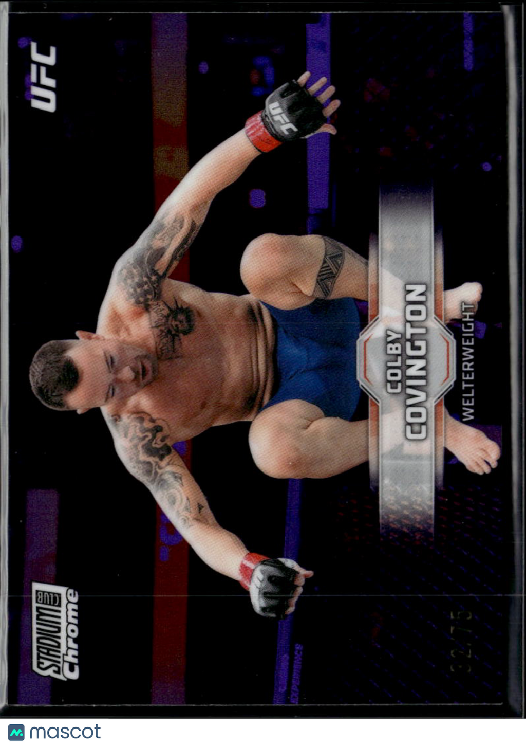 Colby Covington 2026 Topps Stadium Club Chrome Purple Refractor UFC 32/75