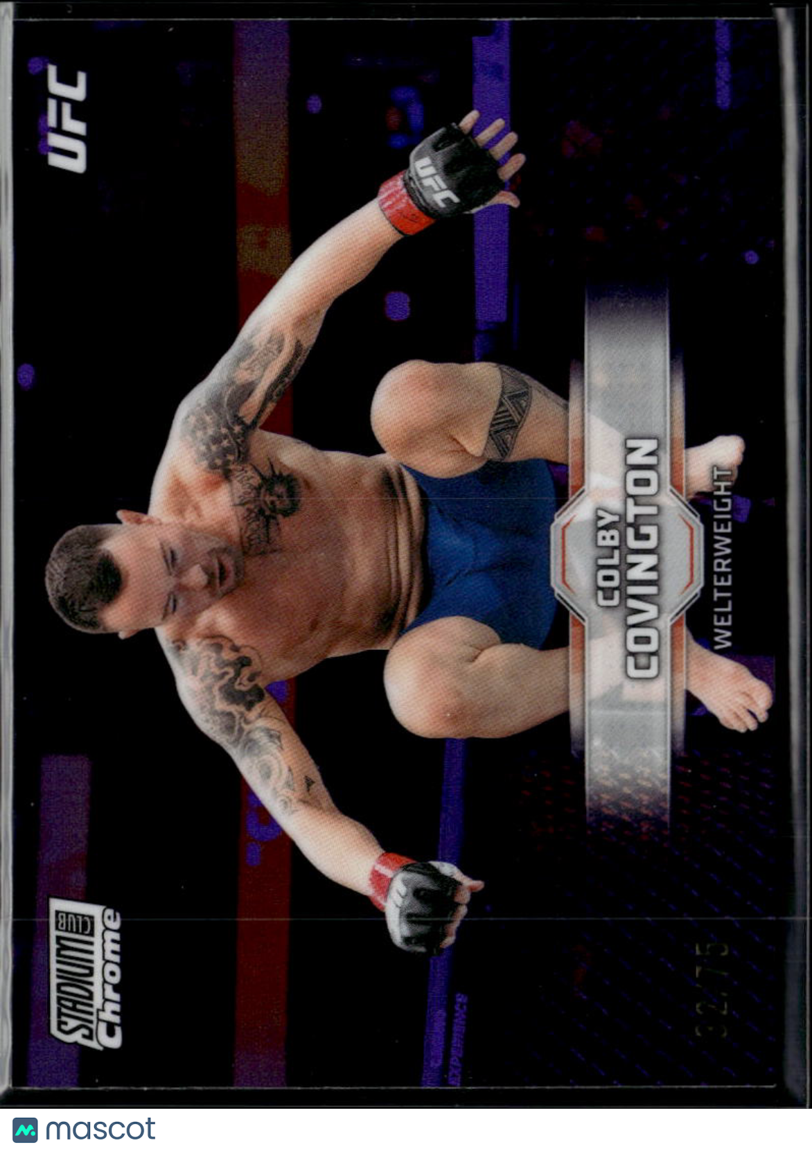 Colby Covington 2026 Topps Stadium Club Chrome Purple Refractor UFC 32/75