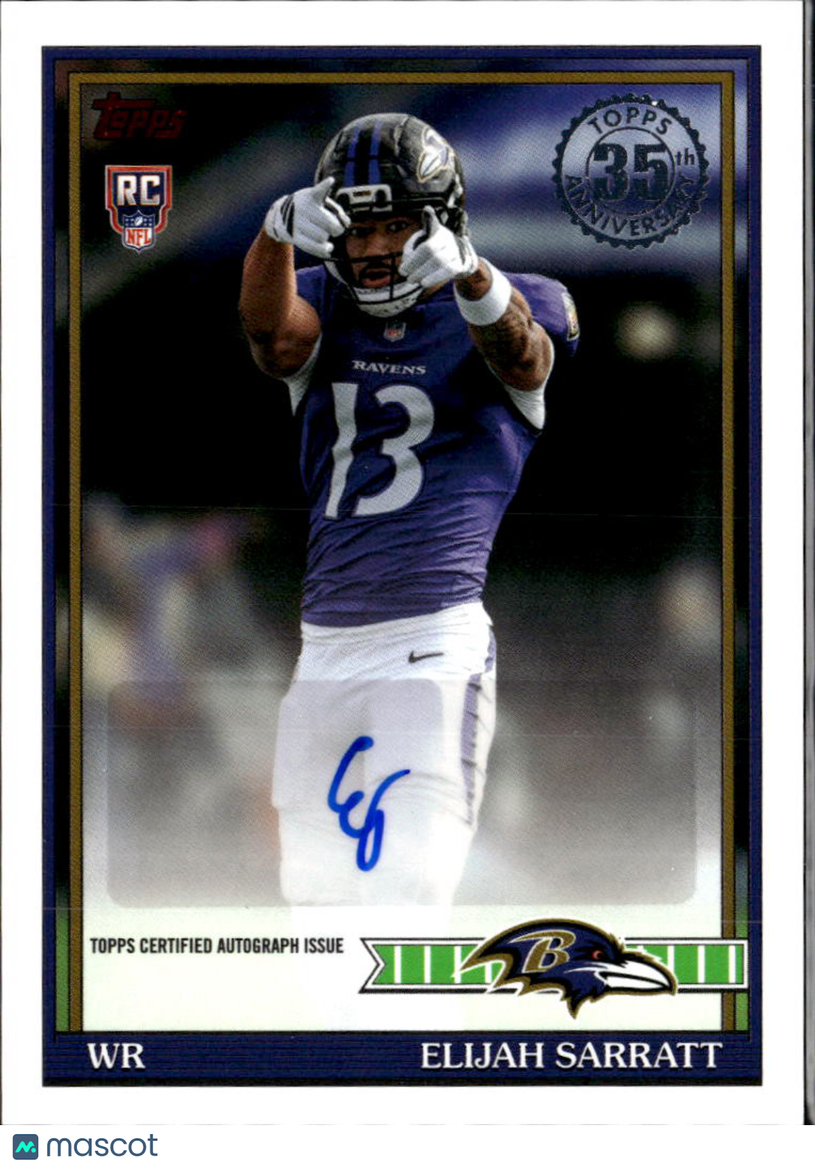Elijah Sarratt 2026 Topps Flagship '91 Auto Autograph Rookie RC Baltimore Ravens