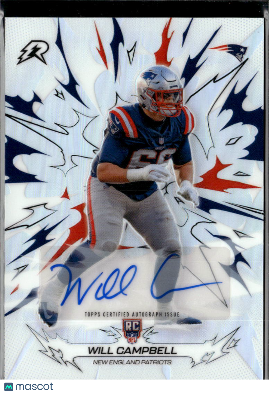 Will Campbell 2026 Topps Resurgence Auto Autograph RC New England Patriots