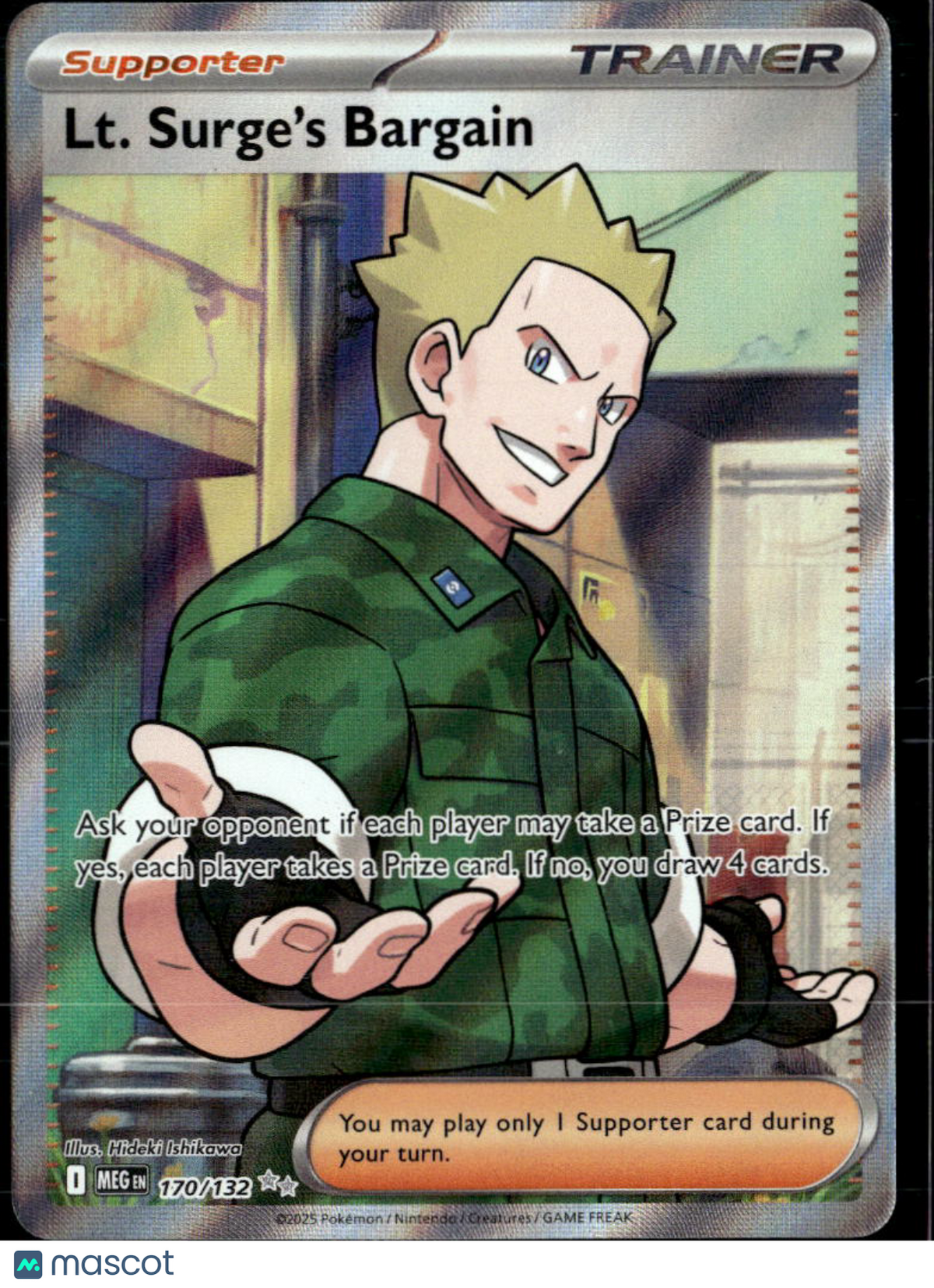 LT. Surge's Bargain 2025 Mega Evolution Holo Secret Rare FA #170/132