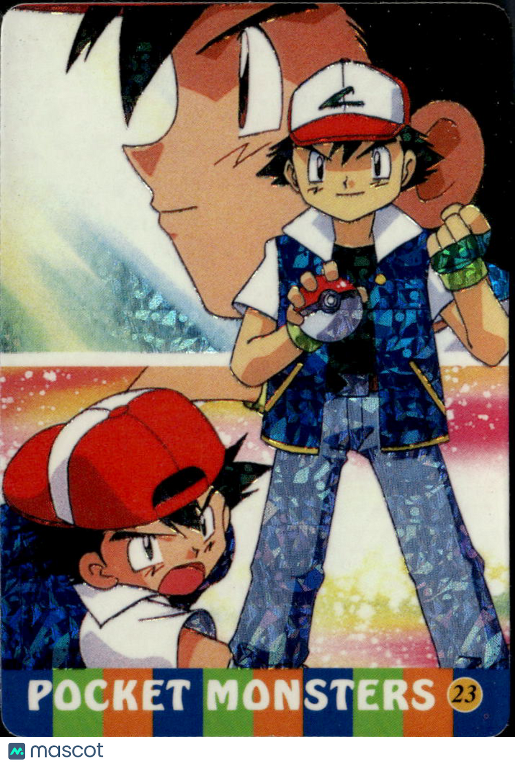 Ash Vintage Pocket Monsters Vending Machine Sticker (unlicensed)