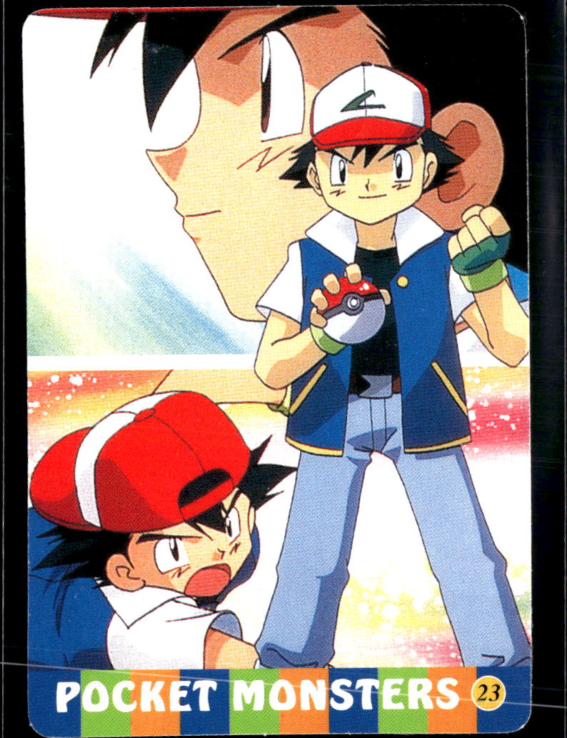 Ash Vintage Pocket Monsters Vending Machine Sticker (unlicensed)