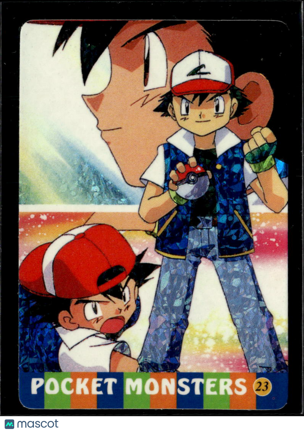 Ash Vintage Pocket Monsters Vending Machine Sticker (unlicensed)