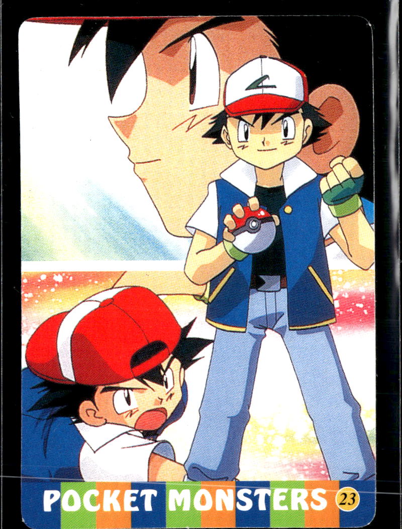Ash Vintage Pocket Monsters Vending Machine Sticker (unlicensed)