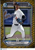 Christian Zazueta 2026 Bowman Chrome 1st GOLD Reptilian Refractor /50 LA Dodgers