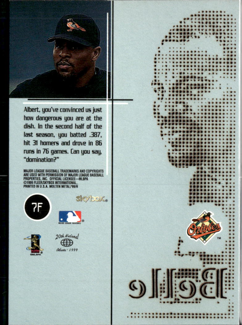 Albert Belle 1999 SkyBox Molten Metal Heavy Metal Fusion Baltimore Orioles