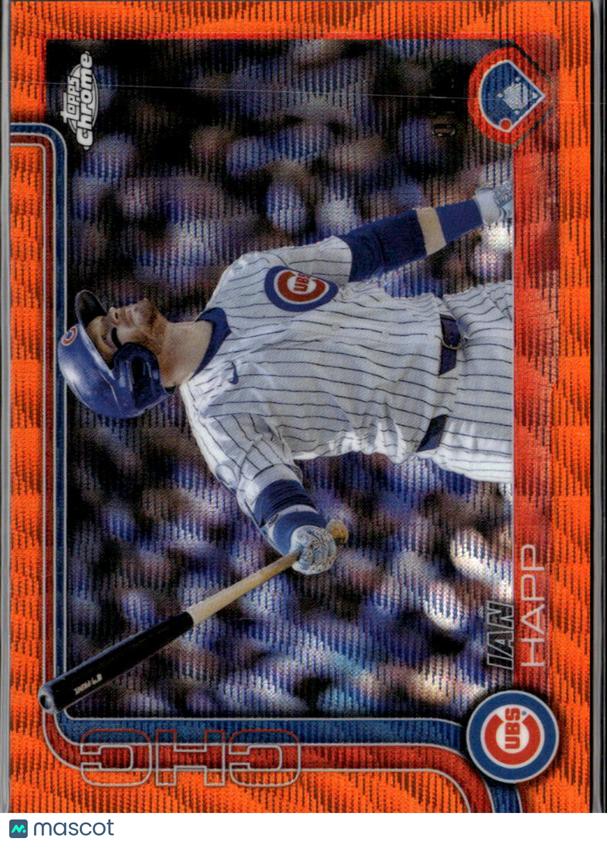 Ian Happ 2025 Topps Chrome Orange Wave Refractor 1/25 Chicago Cubs