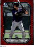Matt Klein 2026 Bowman Chrome 1st RED Reptilian Refractor 1/5 Colorado Rockies